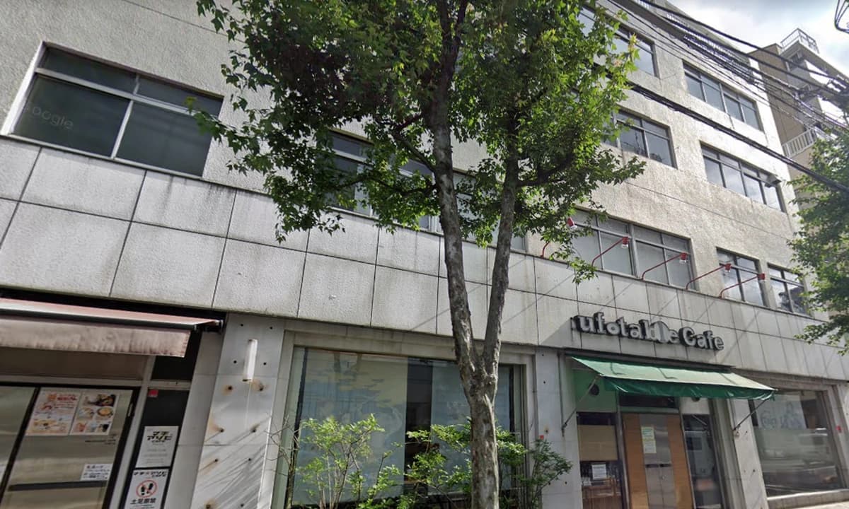 Storefront of ufotable Cafe Tokyo in Nogata, Nakano-ku — the Tokyo lottery venue for the Demon Slayer Handmade Club 2026 collaboration