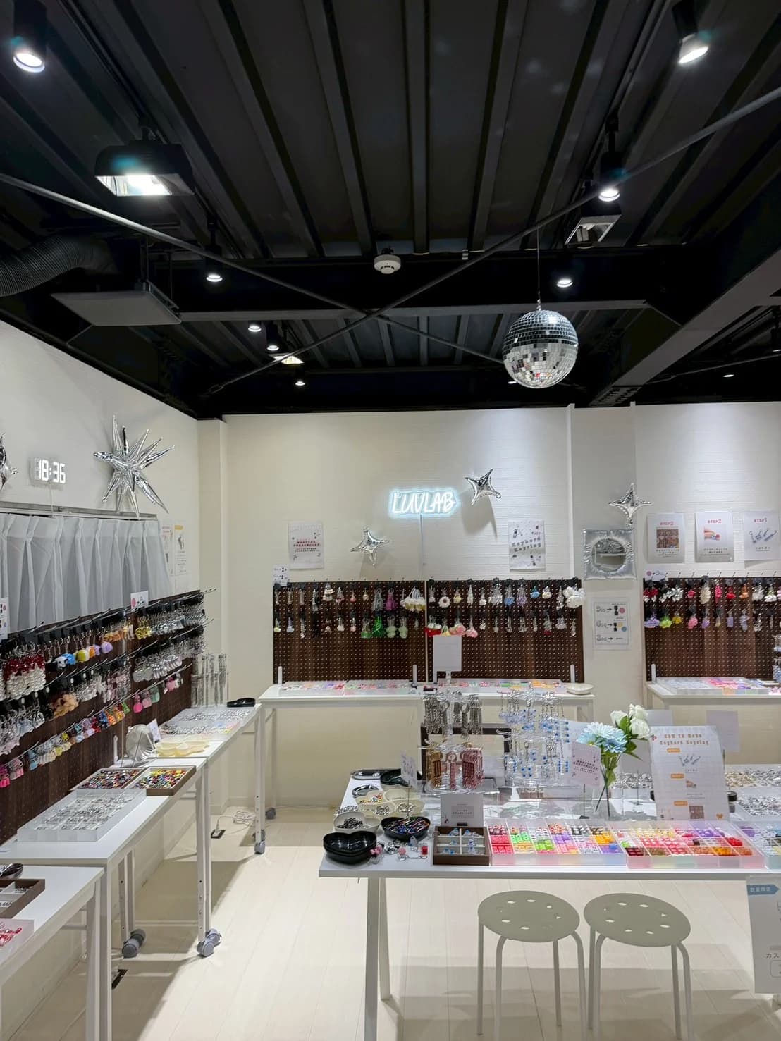 LuvLab Harajuku wide interior shot with crafting stations