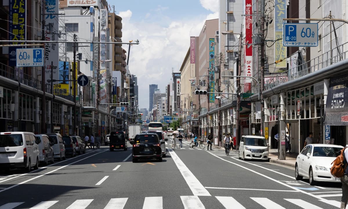 Den-Den Town neon-lit street in Nipponbashi, Osaka — Western Japan's largest otaku district