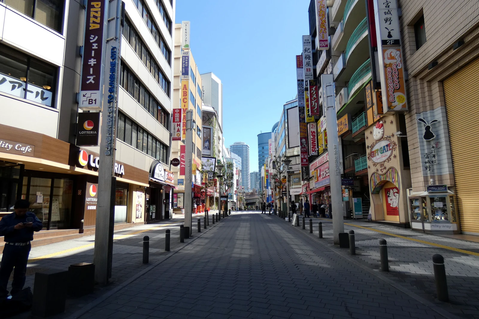 Sunshine 60 Street in Ikebukuro, the main avenue from the Durarara!! anime, lined with shops and signage