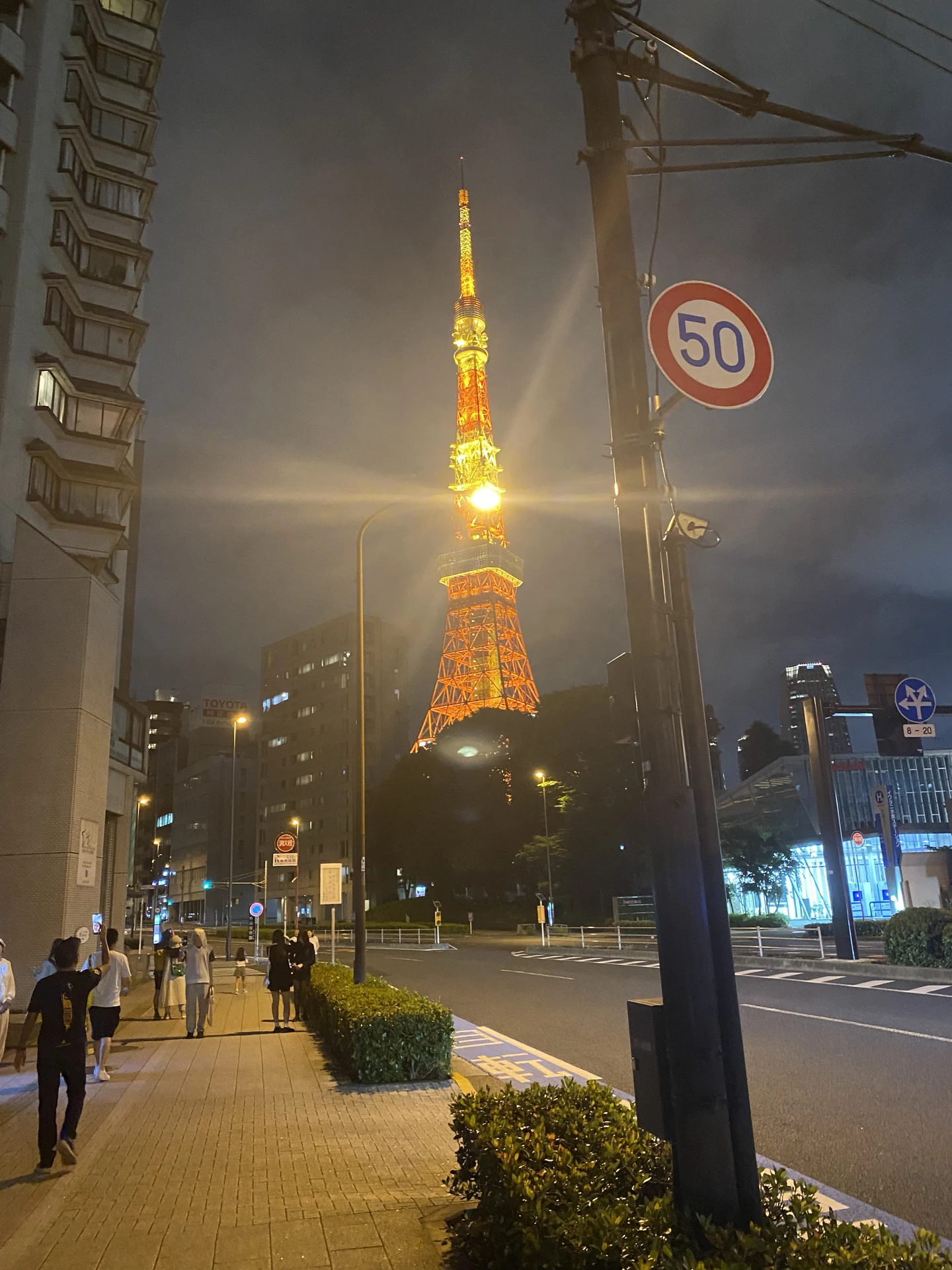 Tokyo Tower at night, appears as Toto Tower in Detective Conan series