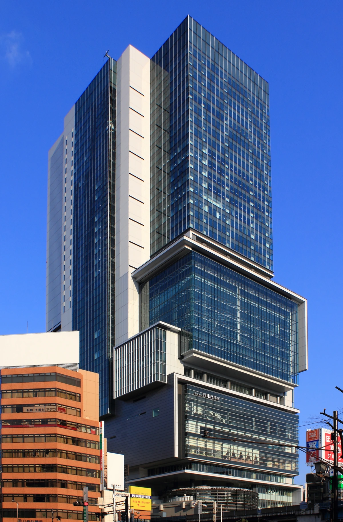 Shibuya Hikarie tower exterior at the start of the Shibuya-to-Omotesando GW collab strip