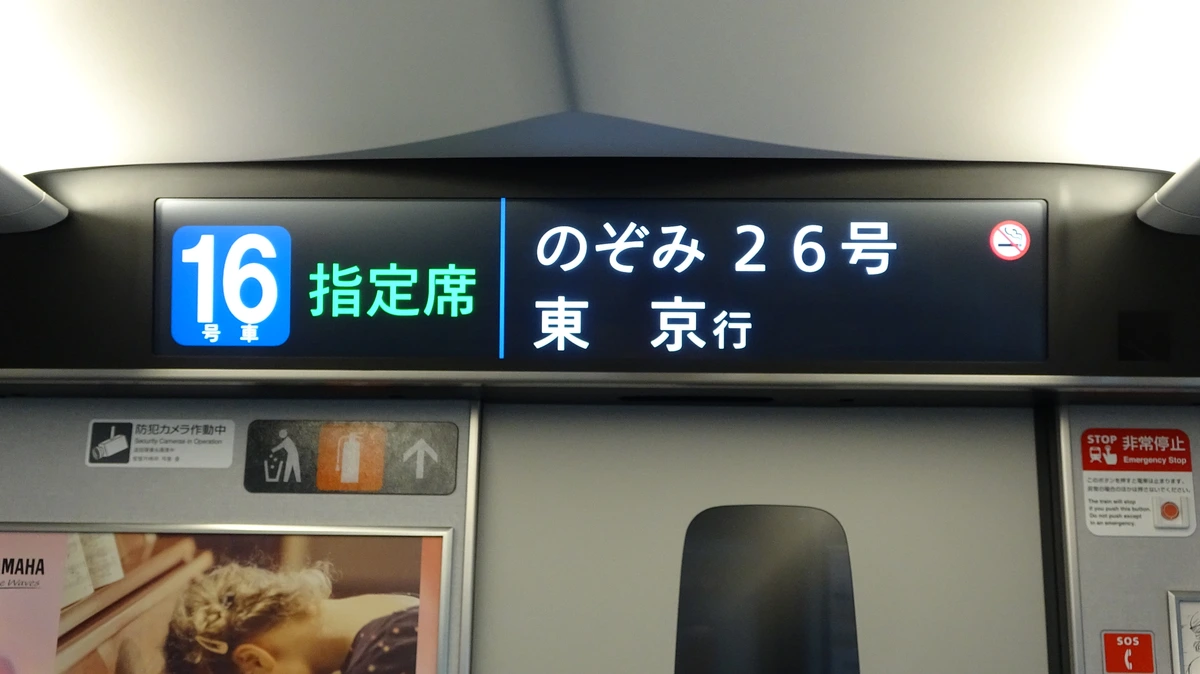 Shinkansen N700S series at Tokyo Station — the dominant Tokaido Shinkansen rolling stock for tourist Tokyo-Osaka legs in 2026