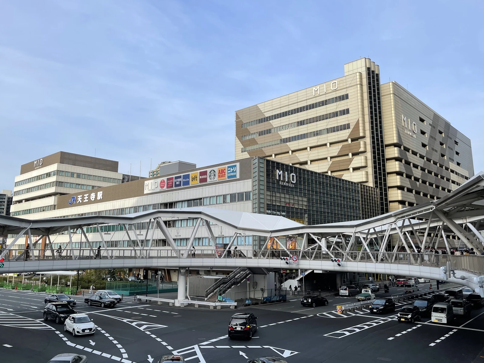 Tennoji Mio shopping complex exterior at JR Tennoji Station — illustrative venue building, home to Sweets Paradise Tennoji Mio