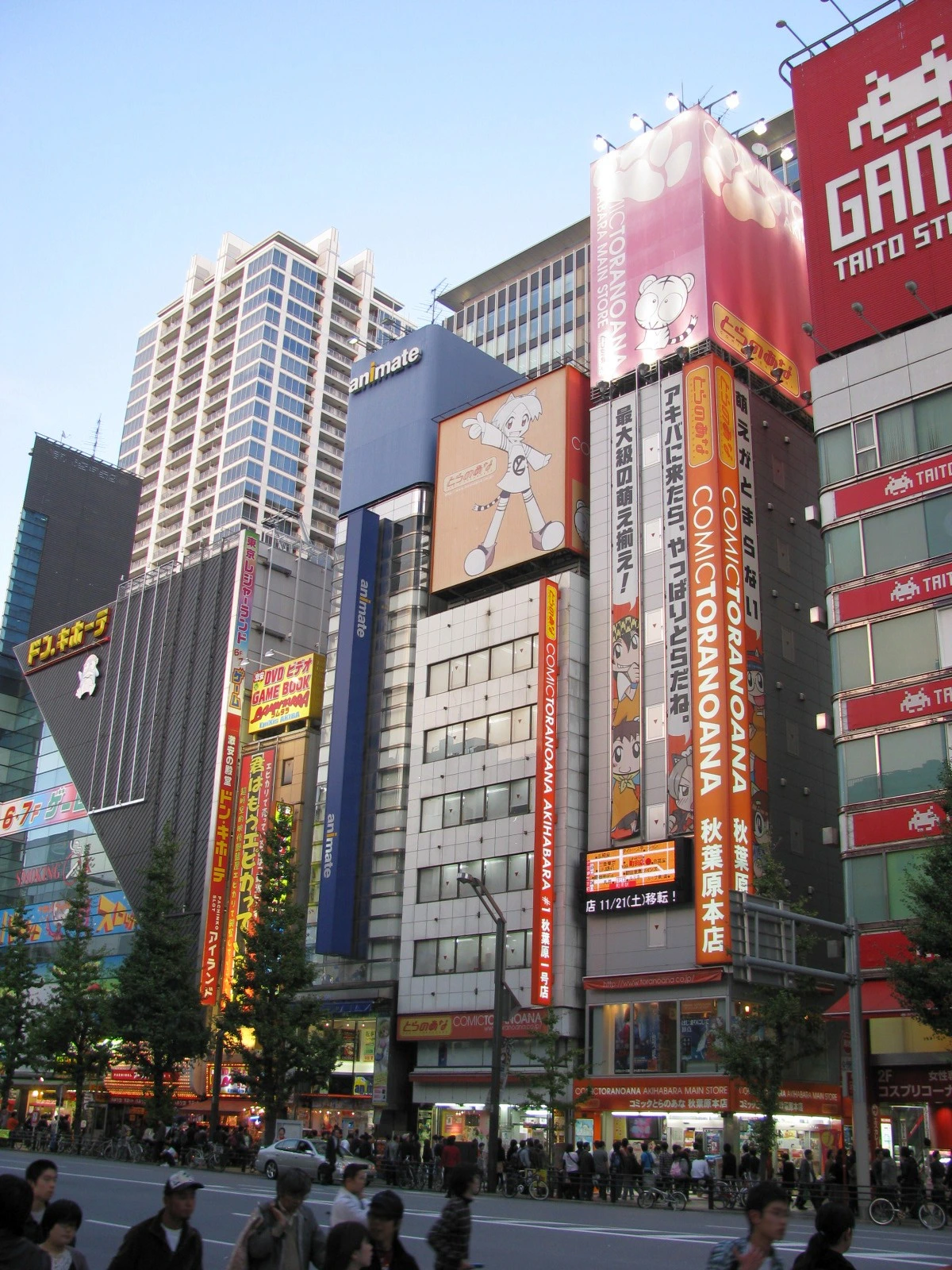 Akihabara streetscape near Tree Village showing the otaku district shops the Ranma Flower Bouquet pop-up draws fans through