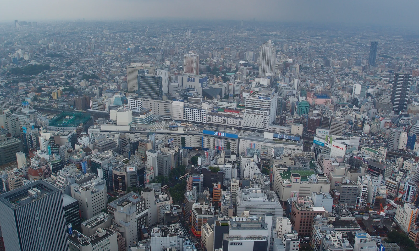 Ikebukuro skyline from Sunshine 60 Observatory, the Sunshine City and Otome Road area is the heart of female-oriented anime fandom in Tokyo